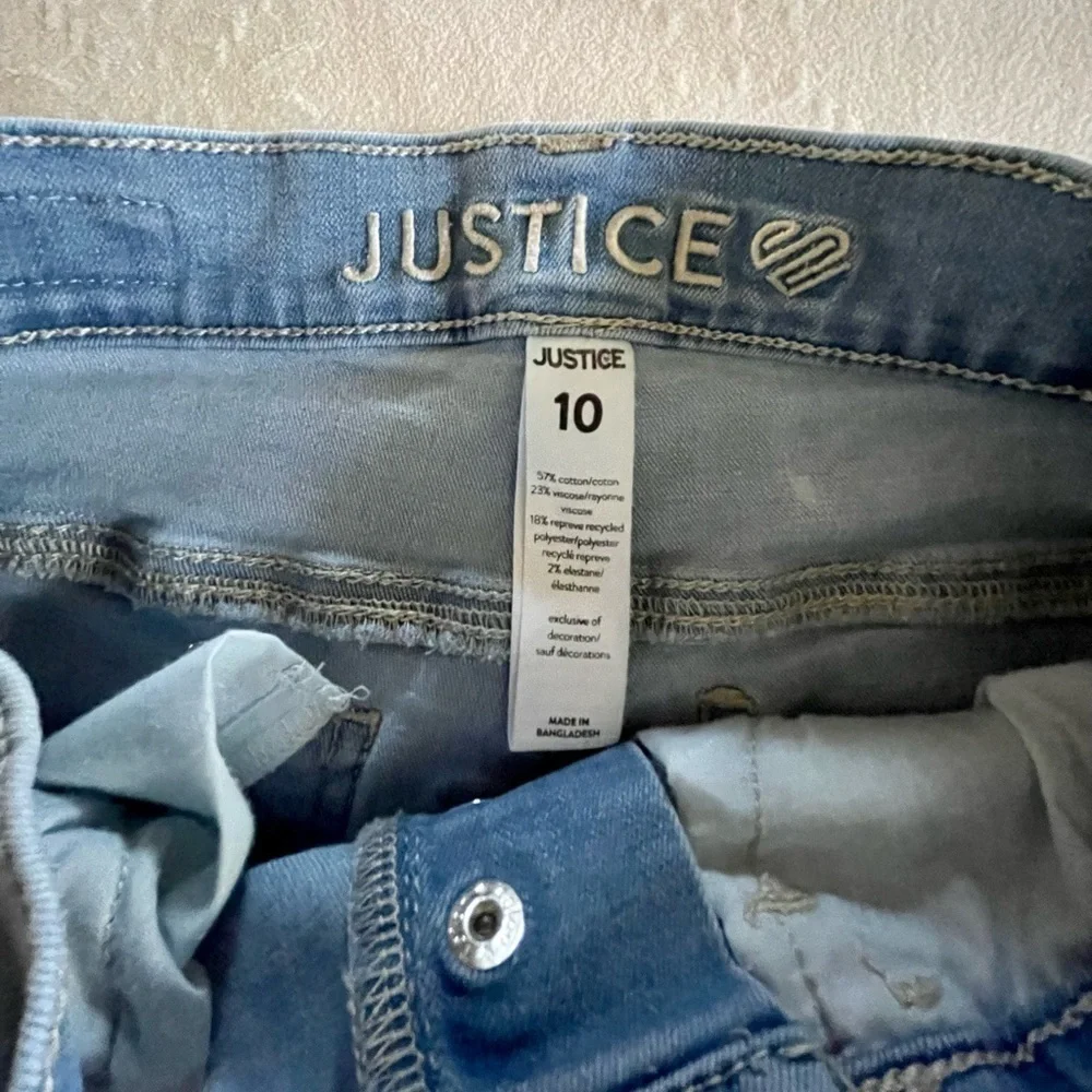 JUSTICE, GIRLS HIGH RISE JEGGINGS & SHIRT. SIZE 10.